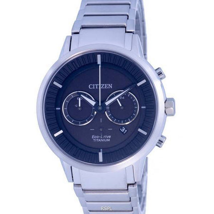 Citizen Titanium Chronograph Black Dial Eco-Drive CA4400-88E 100M Mens Watch