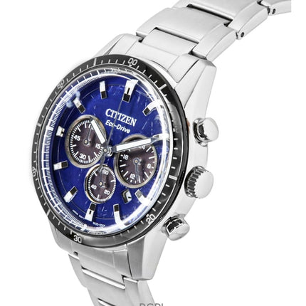 Citizen Eco-Drive Chronograph Stainless Steel Blue Dial CA4624-56L 100M Men's Watch
