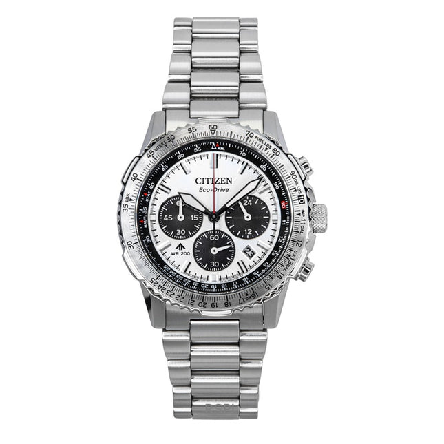 Citizen Promaster Navihawk Chronograph Stainless Steel White Dial Eco-Drive Diver's CA4660-61A 200M Men's Watch