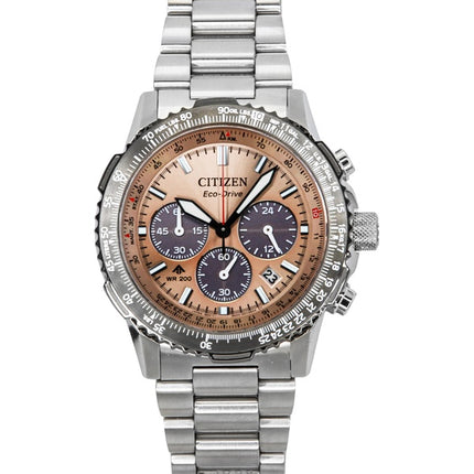 Citizen Promaster Sky Chronograph Stainless Steel Brown Dial Eco-Drive Diver's CA4664-60X 200M Men's Watch