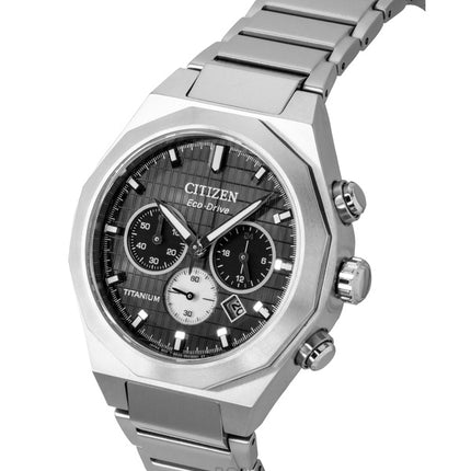 Citizen Zenshin Senkei Chronograph Super Titanium Black Dial Eco-Drive CA4690-51E 100M Men's Watch