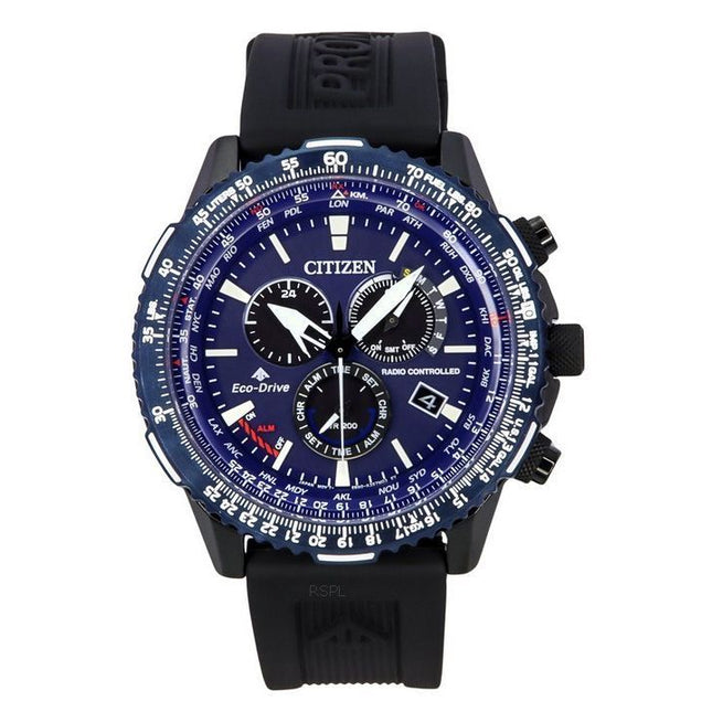 Citizen Promaster Sky A-T Radio Controlled Chronograph Blue Dial Eco-Drive Divers CB5006-02L 200M Mens Watch