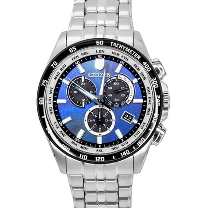 Citizen Eco-Drive Limited Edition Chronograph Stainless Steel Blue Dial Solar CB5874-81L 100M Men's Watch