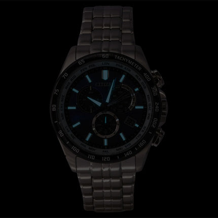 Citizen Eco-Drive Limited Edition Chronograph Stainless Steel Blue Dial Solar CB5874-81L 100M Men's Watch