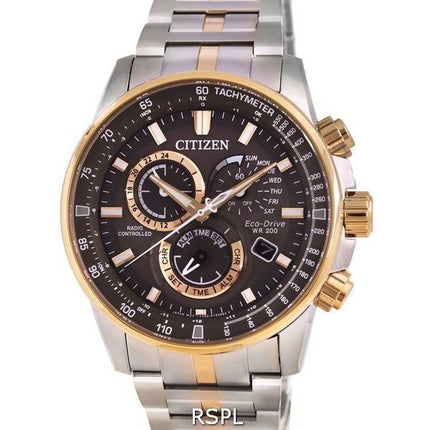 Citizen PCAT Two Tone Radio Controlled Chronograph Atomic Eco-Drive CB5886-58H 200M Mens Watch