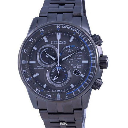 Citizen PCAT Black Dial Radio Controlled Chronograph Atomic Eco-Drive CB5887-55H 200M Mens Watch