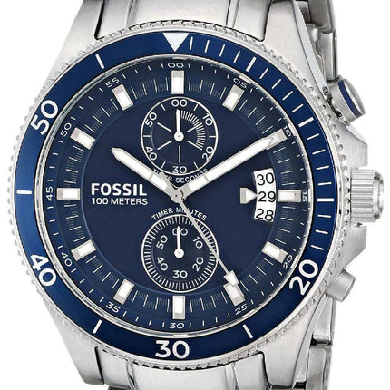Fossil Wakefield Chronograph Blue Dial Stainless Steel CH2937 Men's Watch