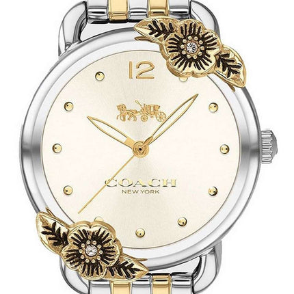 Coach Delancey Tea Rose Silver Dial Two Tone Stainless Steel Quartz 14503212 Womens Watch