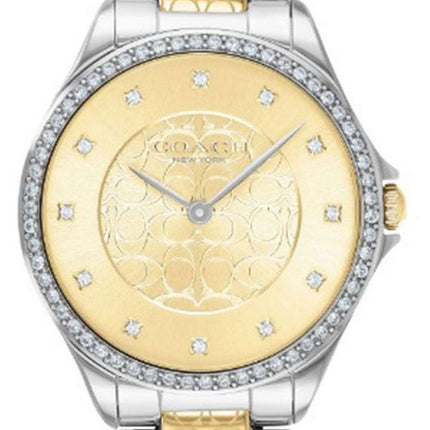 Coach Astor Crystal Accents Two Tone Stainless Steel Quartz 14503506 Womens Watch
