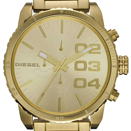 Diesel Double Down Gold Dial Stainless Steel DZ4268 Men's Watch