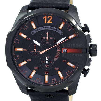 Diesel Mega Chief Chronograph Black Dial 100M DZ4291 Men's Watch
