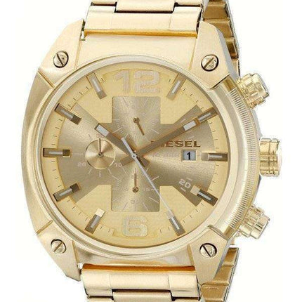 Diesel Overflow Quartz Chronograph Champagne Dial Gold-tone DZ4299 Men's Watch