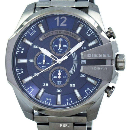 Diesel Mega Chief Chronograph Blue Dial 100M DZ4329 Men's Watch