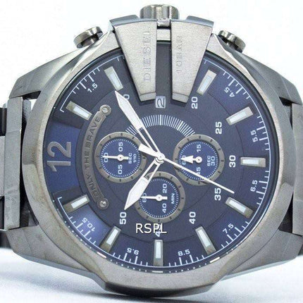 Diesel Mega Chief Chronograph Blue Dial 100M DZ4329 Men's Watch