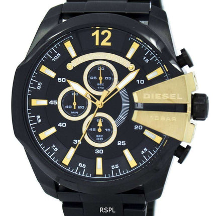 Diesel Mega Chief Quartz Chronograph Black Dial Black IP DZ4338 Men's Watch