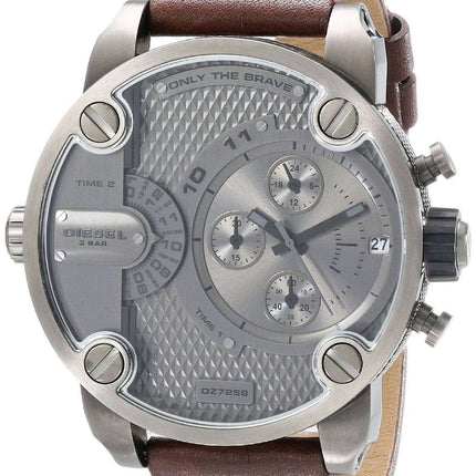 Diesel Little Daddy Chronograph Dual Time Grey Dial DZ7258 Men's Watch
