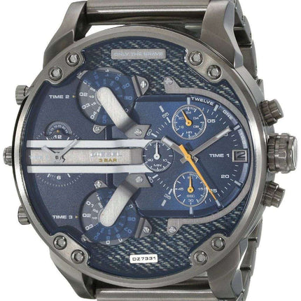 Diesel Mr. Daddy 2.0 Blue Dial Black Ion-Plated DZ7331 Men's Watch