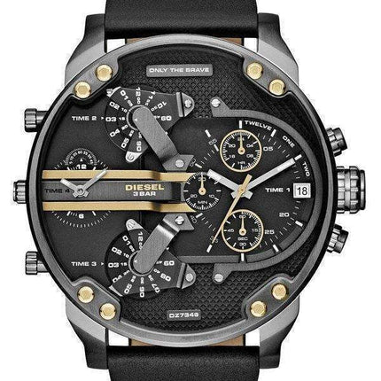 Diesel Mr. Daddy 2.0 Black Dial Black Leather DZ7348 Men's Watch