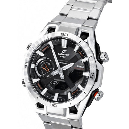 Casio Edifice Analog Digital Smartphone Link Stainless Steel Black Dial Solar ECB-2300D-1A 100M Men's Watch