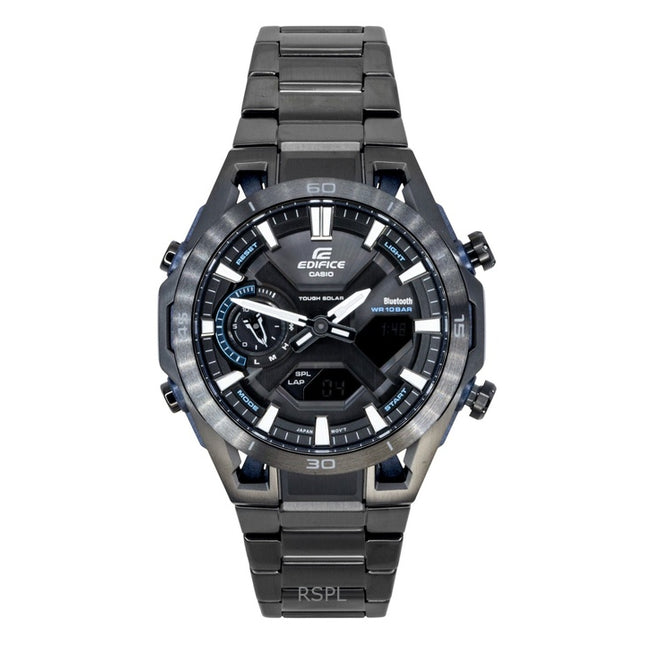 Casio Edifice Analog Digital Stainless Steel Black Dial Solar ECB-2300DC-1A 100M Men's Watch