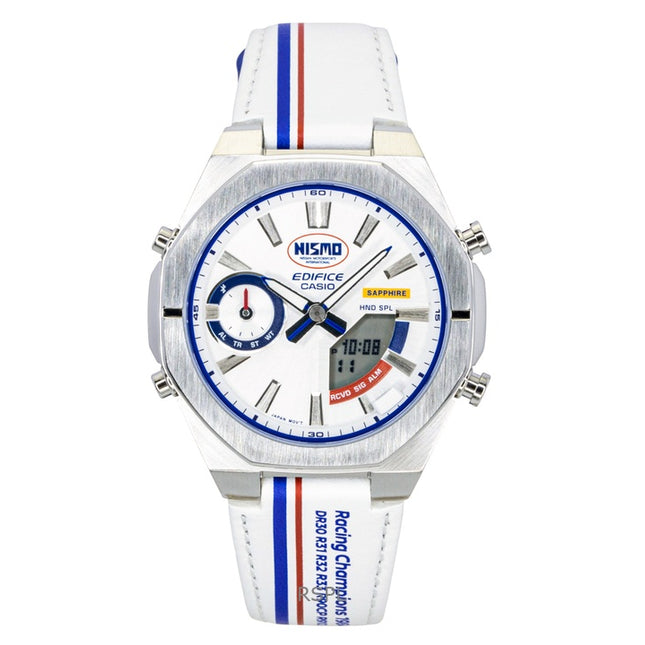 Casio Edifice Analog Digital NISMO Heritage Edition Smartphone Link Silver Dial Quartz ECB-S10NIS-7A 100M Men's Watch