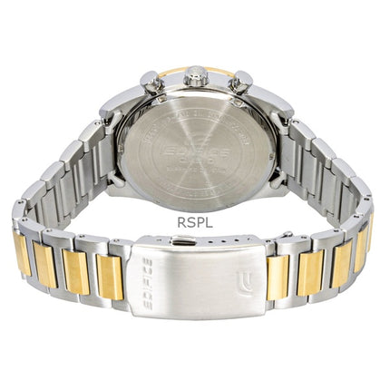 Casio Edifice Analog Chronograph Two Tone Stainless Steel Black Dial Quartz EFB-710SG-1AV 100M Men's Watch