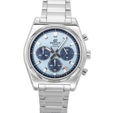 Casio Edifice Analog Standard Chronograph Stainless Steel Blue Dial Quartz EFB-730D-2BV 100M Men's Watch