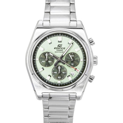 Casio Edifice Analog Standard Chronograph Stainless Steel Green Dial Quartz EFB-730D-3AV 100M Men's Watch