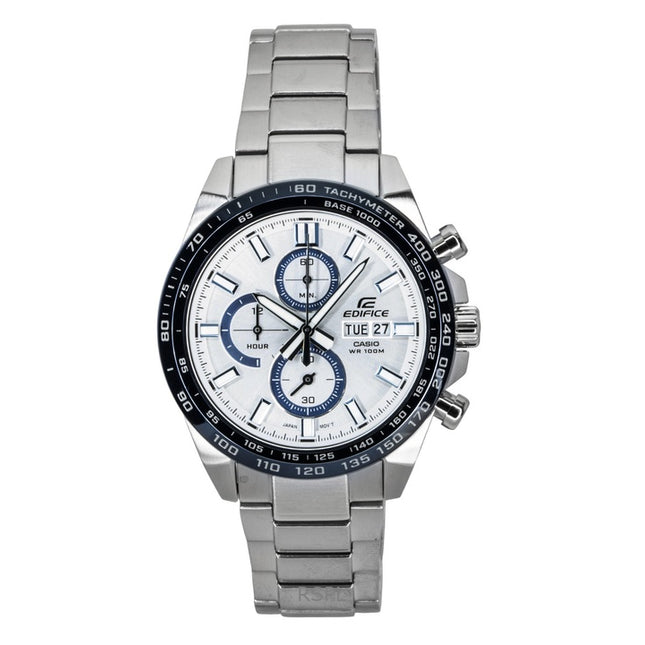 Casio Edifice Analog Chronograph Stainless Steel Silver Dial Quartz EFR-574DE-7AV 100M Men's Watch