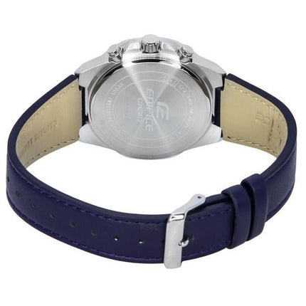 Casio Edifice Standard Chronograph Leather Strap Blue Dial Quartz EFV-640L-2A 100M Men's Watch