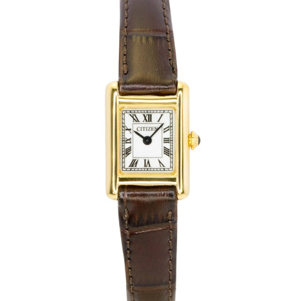 Citizen Fio Roma Calf Leather Strap Silver Dial Eco-Drive EG2797-13A Women's Watch