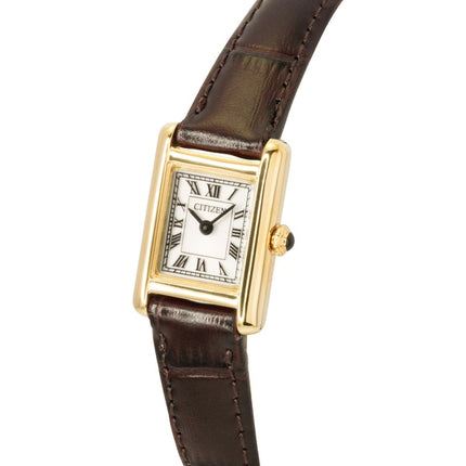 Citizen Fio Roma Calf Leather Strap Silver Dial Eco-Drive EG2797-13A Women's Watch