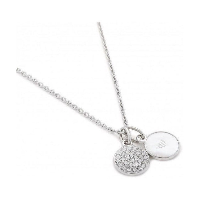 Emporio Armani Cubic Zirconia Stainless Steel Mother Of Pearl Necklace EGS2156040 For Women