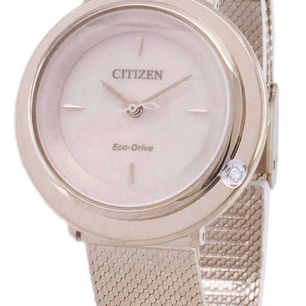Citizen L Eco-Drive EM0643-84X Analog Diamond Accents Women's Watch