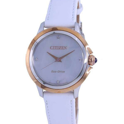 Citizen Ceci Diamond Accents Calf Leather Eco-Drive EM0796-59Y Women's Watch