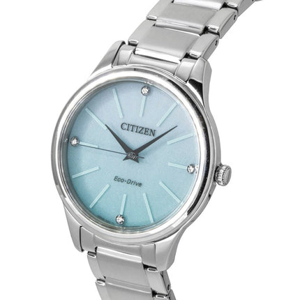 Citizen Eco-Drive Analog Stainless Steel Ice Blue Dial Solar EM1220-58Y Women's Watch