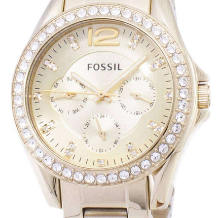 Fossil Riley Multifunction Gold Tone Crystal Dial ES3203 Women's Watch