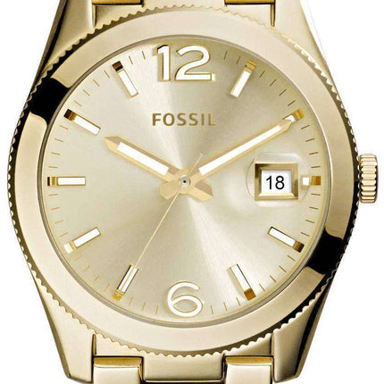 Fossil Perfect Boyfriend Silver Dial Gold Tone ES3586 Women's Watch