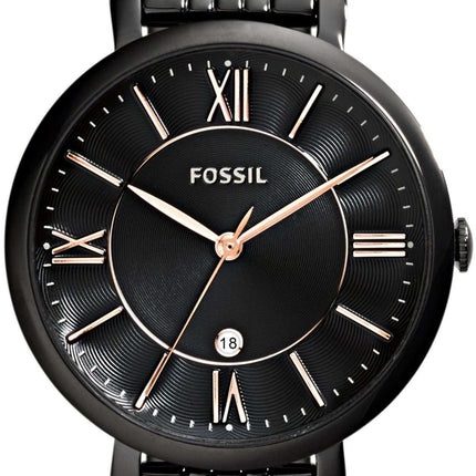 Fossil Jacqueline Quartz Black Dial Black Ion Plated ES3614 Women's Watch