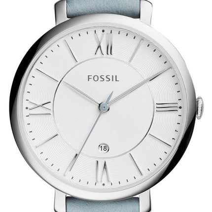 Fossil Jacqueline Quartz Smokey Blue Leather Strap ES3821 Women's Watch