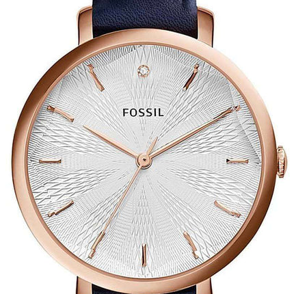 Fossil Incandesa Navy Blue Leather Strap Diamond Accent ES3864 Women's Watch