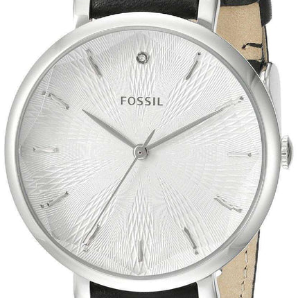 Fossil Incandesa Black Leather Strap Diamond Accent ES3865 Women's Watch