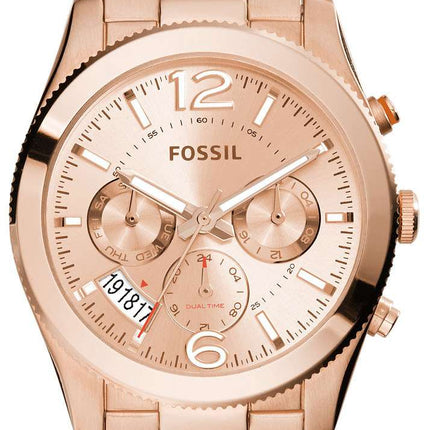 Fossil Perfect Boyfriend Multifunction Rose-Tone Stainless Steel ES3885 Women's Watch