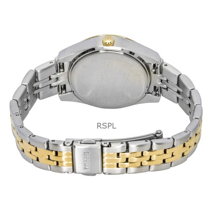 Fossil Scarlette Two Tone Stainless Steel Crystal Accents Green Dial Quartz ES5388 Women's Watch