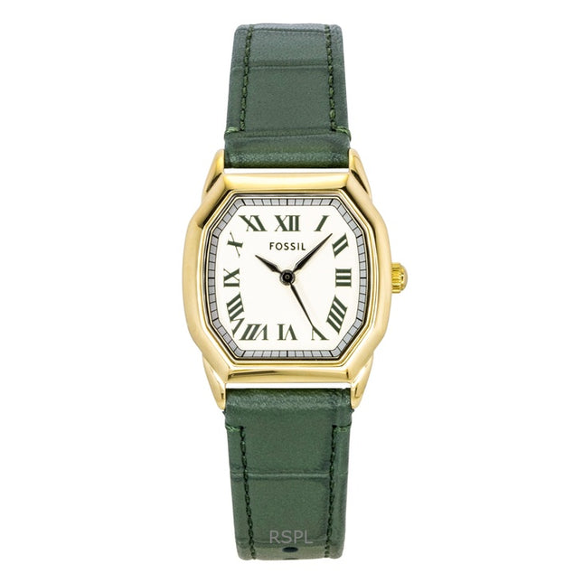 Fossil Harlow Green Croco Leather Strap Cream Dial Quartz ES5427 Women's Watch