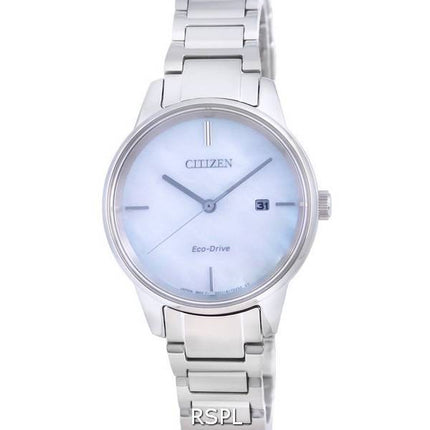 Citizen Mother Of Pearl Dial Stainless Steel Eco-Drive EW2590-85D Womens Watch