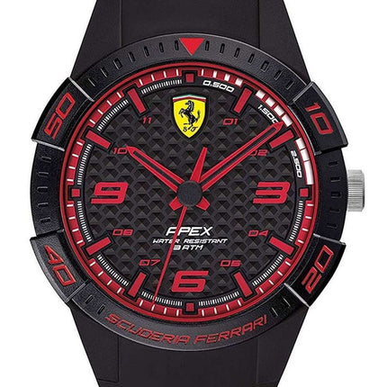 Ferrari Scuderia Apex Black Dial Silicon Band Quartz 0840036 Unisex Watch