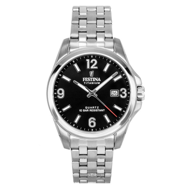 Festina Titanium Black Dial Quartz F20696-3 100M Men's Watch