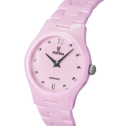 Festina Ceramic Pink Dial Quartz F20751-2 Women's Watch
