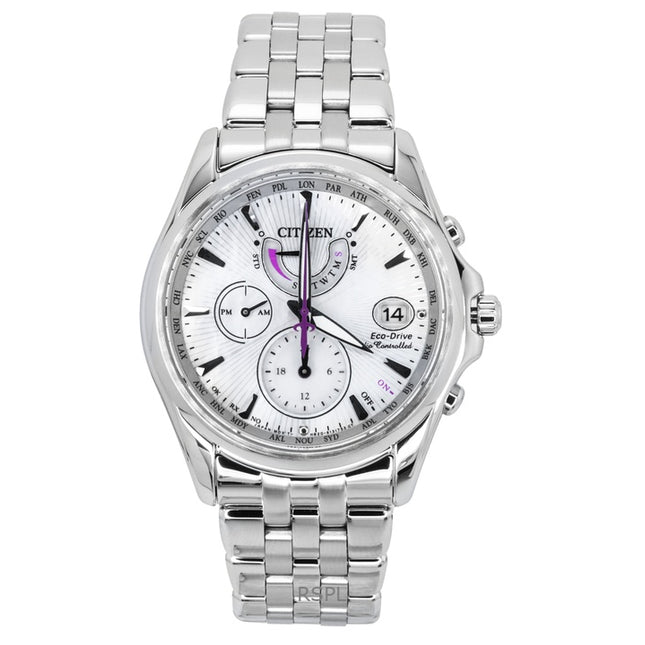 Citizen Radio Controlled Stainless Steel Mother Of Pearl Dial Eco-Drive FC0010-55D 100M Women's Watch